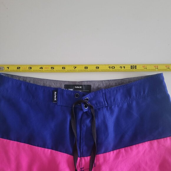 Hurley Boys' Multi-Color Swim Trunks Size 16/28 Bright Pink Orange Drawstring - Picture 14 of 15